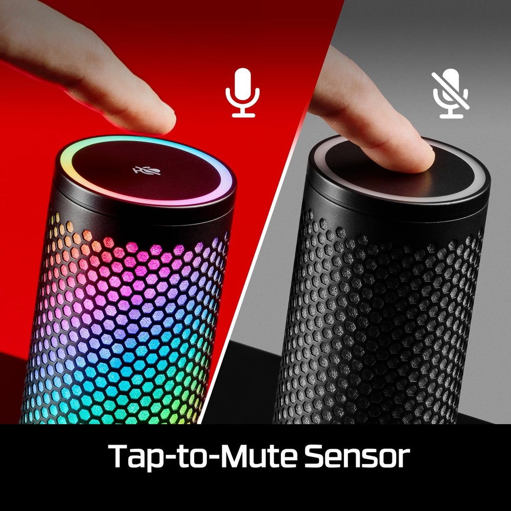 HyperX QuadCast 2 S – USB Microphone, with RGB Lighting, Streaming Podcasting,
