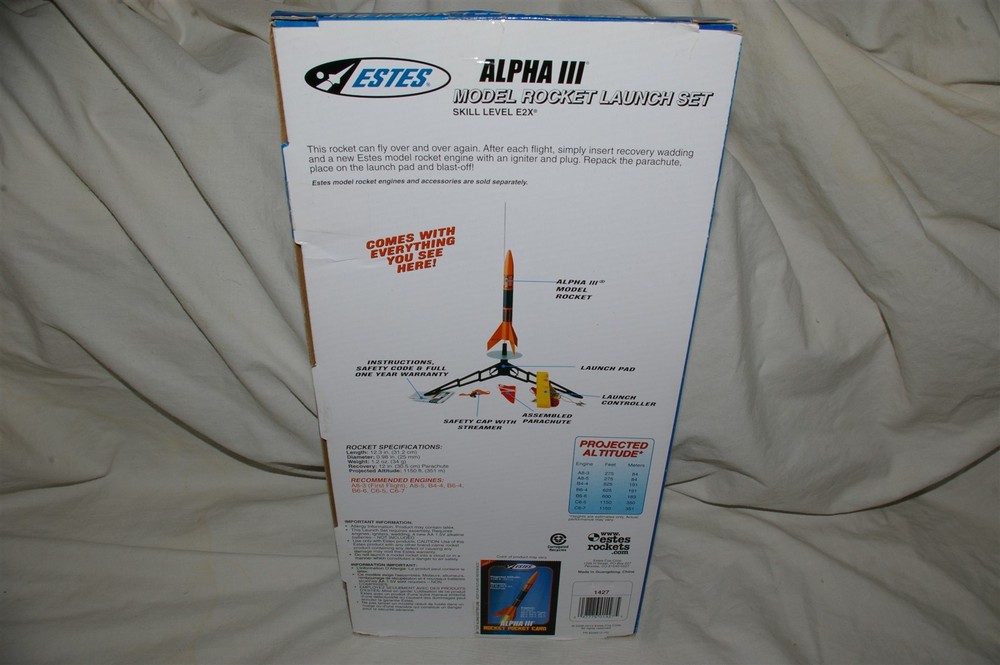Estes Alpha III Model Rocket Launch Set Kit NEW