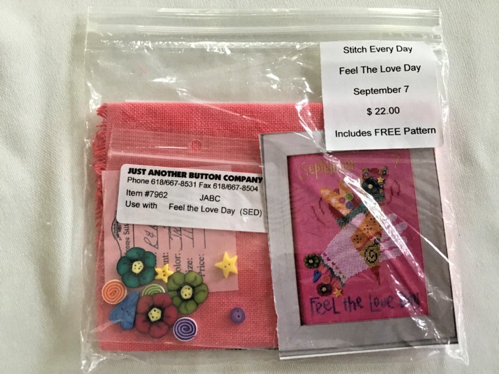 12 ~ Just Another Button Company Months Stitch Every Day ~Pattern Buttons Fabric