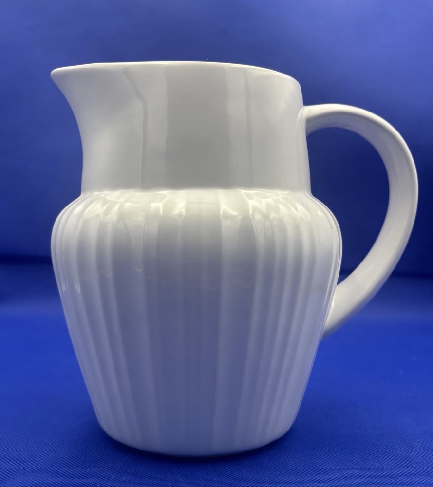 Corning Ware Tableware - Casual China - French White Ribbed Pitcher - 2 Quart