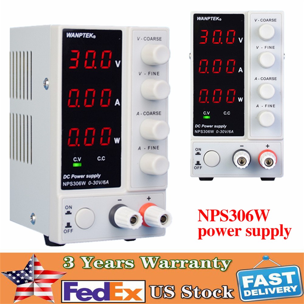 Adjustable Power Supply 30V/6A/16V Precision Variable DC Digital Lab NPS306W
