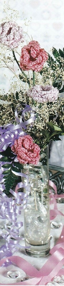 LOVELY Silk Roses Bouquet/CROCHET PATTERN INSTRUCTIONS ONLY