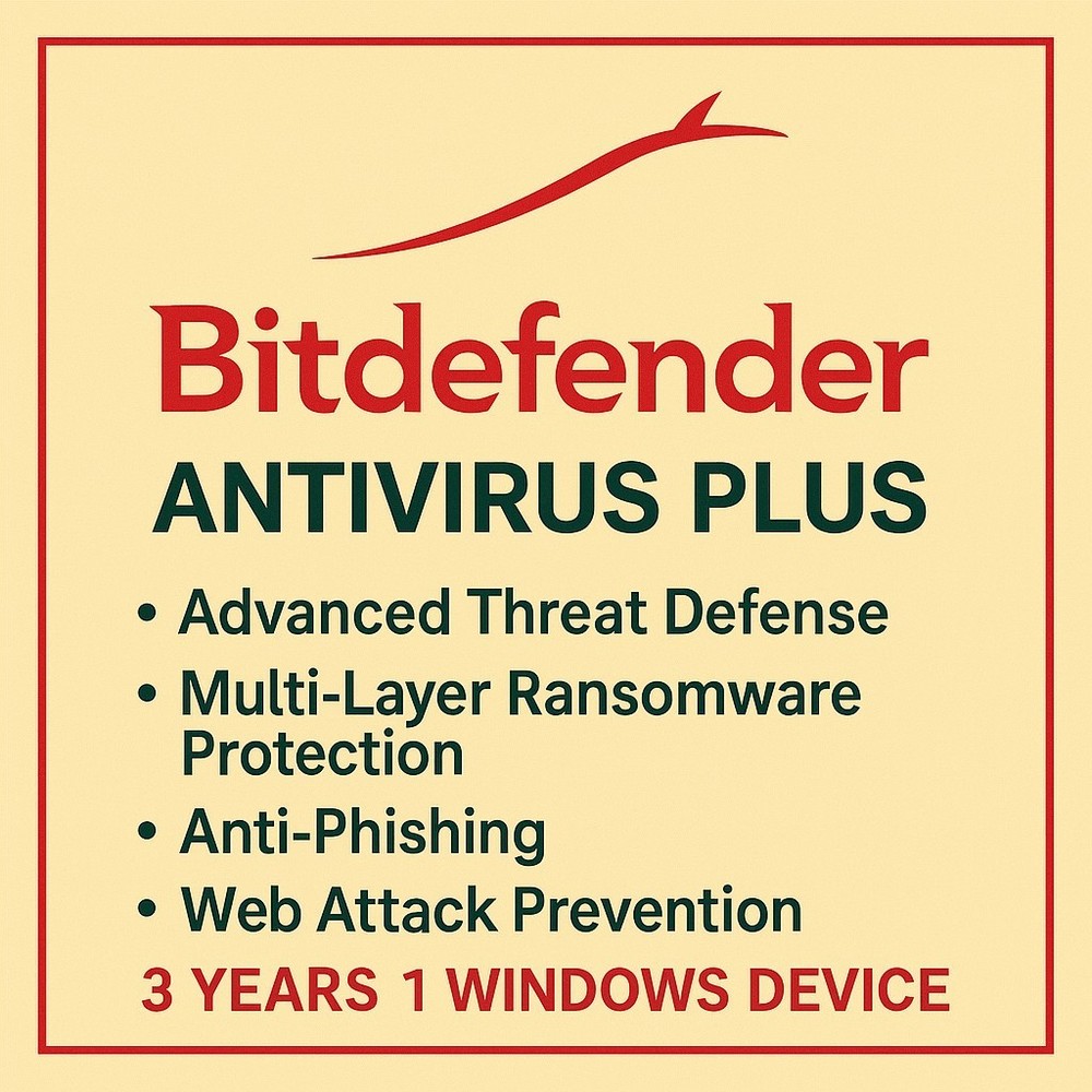 Bitdefender Antivirus Plus - 3 Years 1 Windows Device