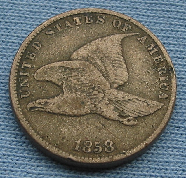 1858 Flying Eagle Cent - small letters (1C one penny)