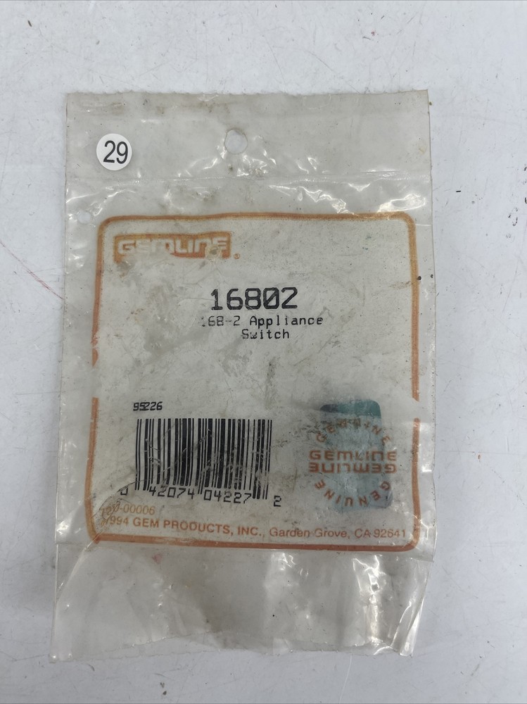 NEW OEM Gemline 16802 Micro Door Interlock Appliance Switch