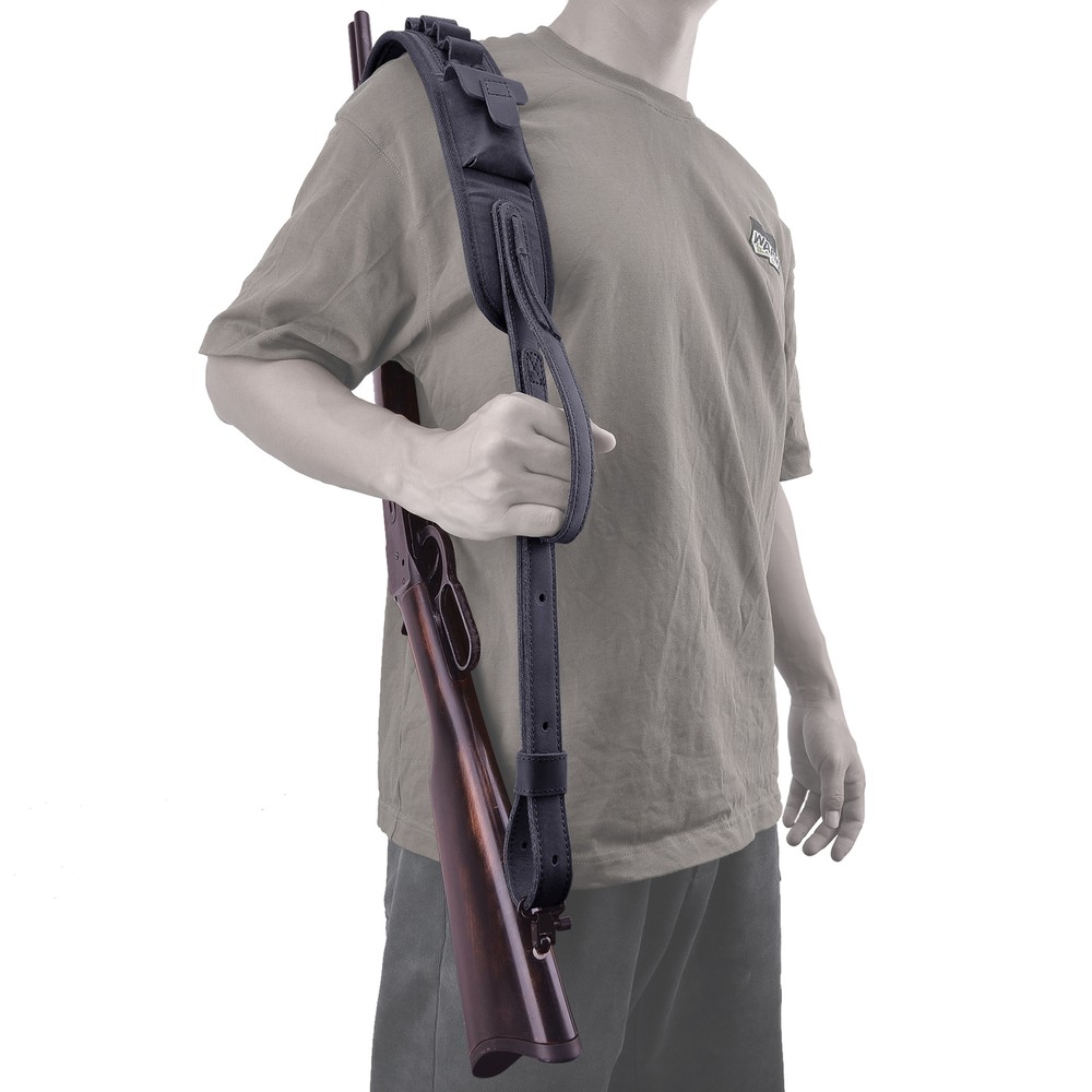 Canvas Leather Rifle Sling Shell Loop Holder Strap for 12GA .22 .308.357 16GA