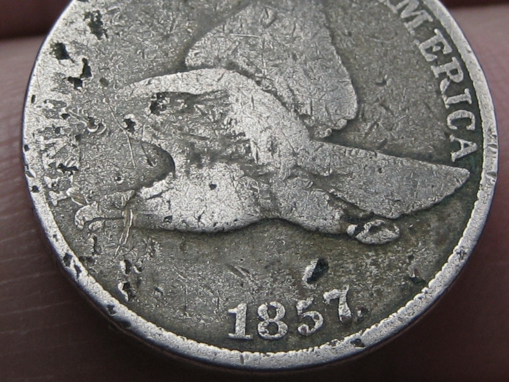 1857 Flying Eagle Penny One Cent- Good/VG Details