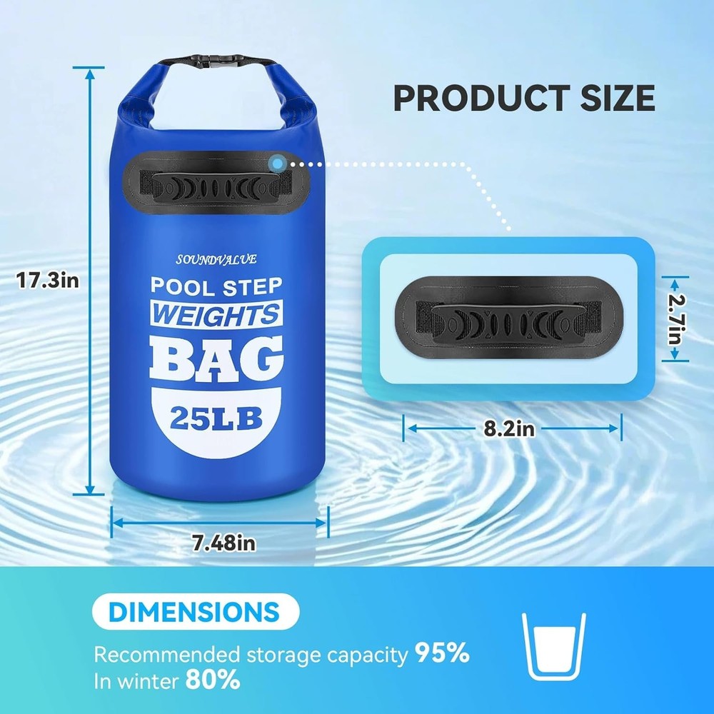 Heavy-Duty 25lb Pool Step Weights with Handles | Anti-Slip Stability Pack