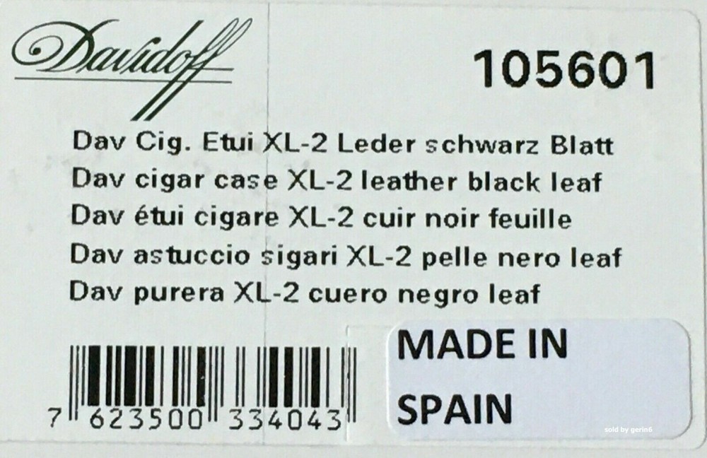Davidoff Black Leather Leaf Pattern XL-2 Double Cigar Case / Pouch 105601