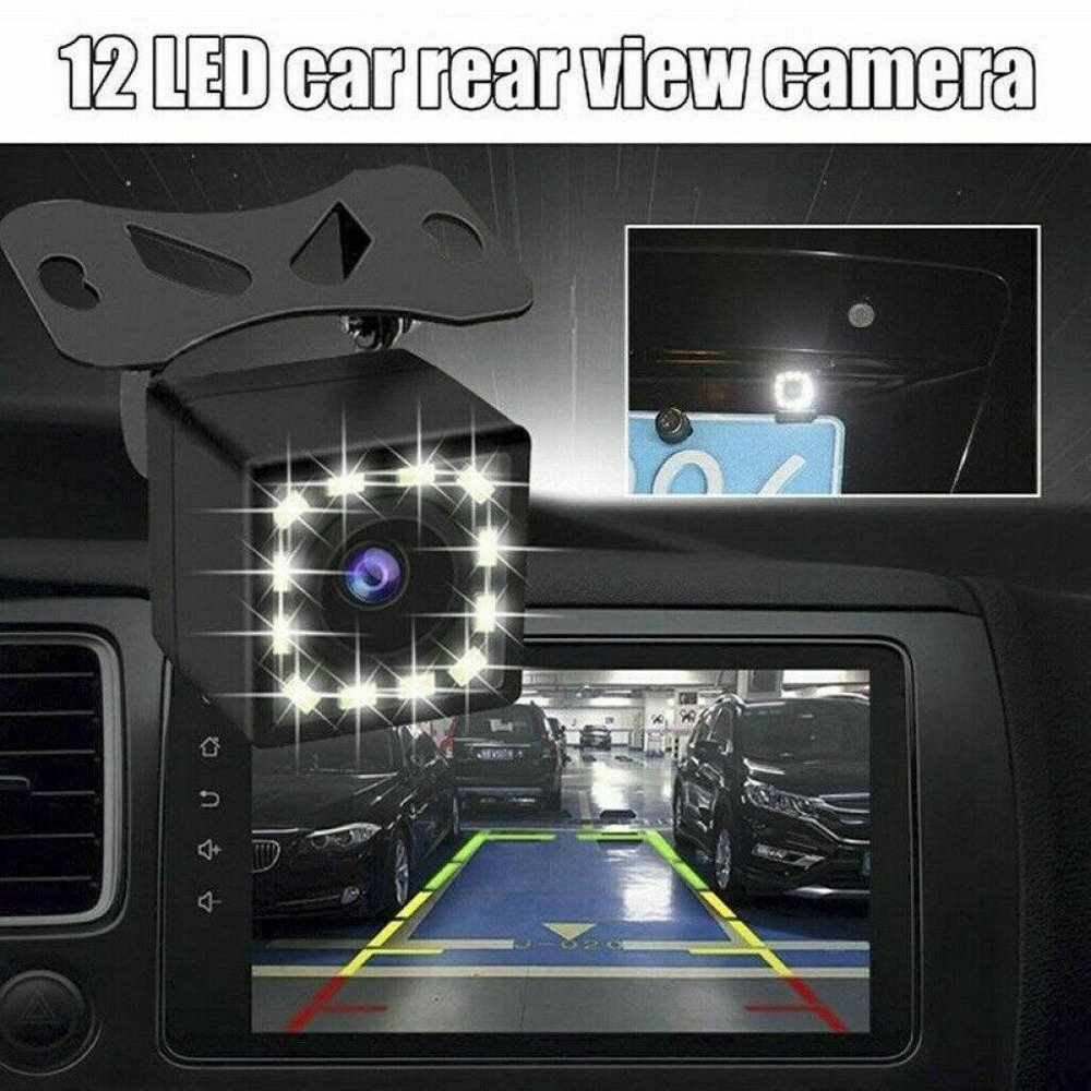 Car Rear View Backup Camera Parking Reverse Back Up Camera Waterproof CMOS 12LED