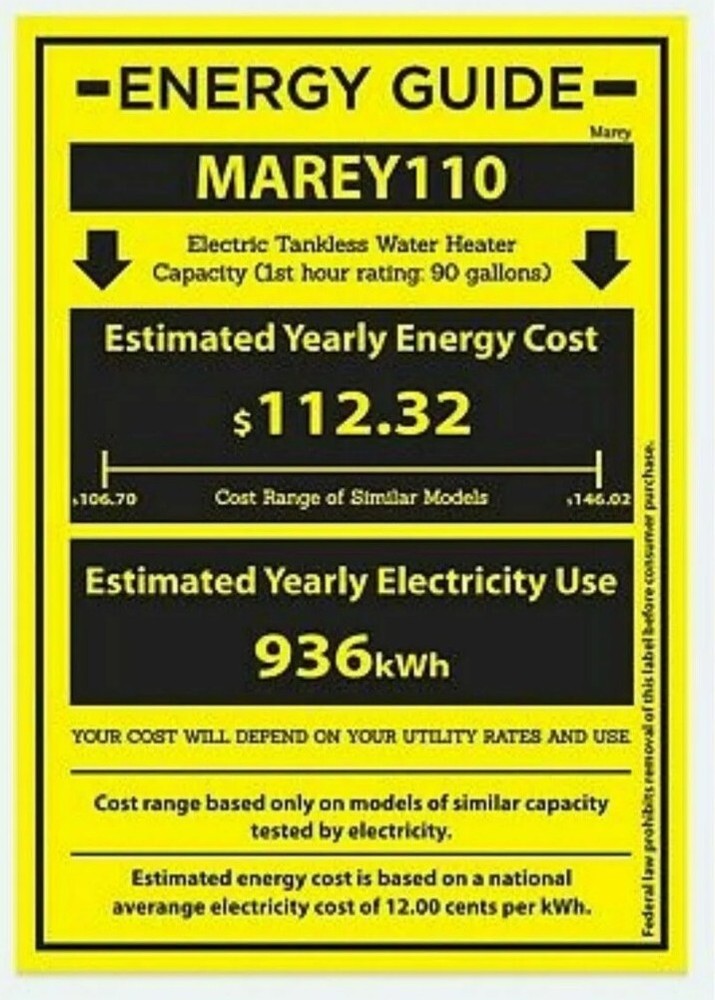 New MAREY 110V 1.5 GPM Electric Mini Tankless Shower Water Heater FREE SHIPPING.