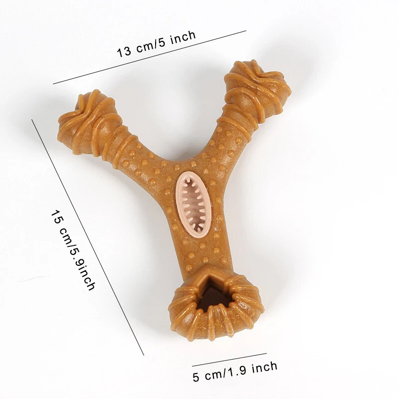 Dog Plastic Durable and Interactive Y Toy For Teeth Cleaning (22cm)