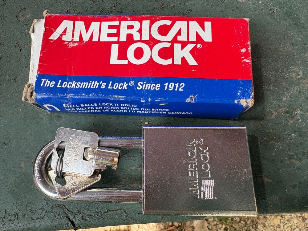 American Lock A7201 Padlock, Keys included, Long Shackle, Rectangular Steel (2)