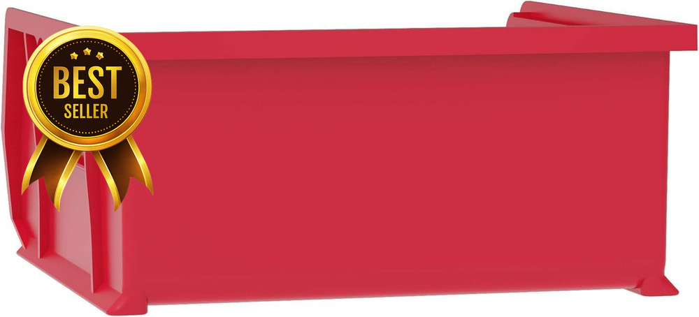 Plastic Storage Bins Stackable Garage Pantry Organizer 11x11x5 Red 6 Pack