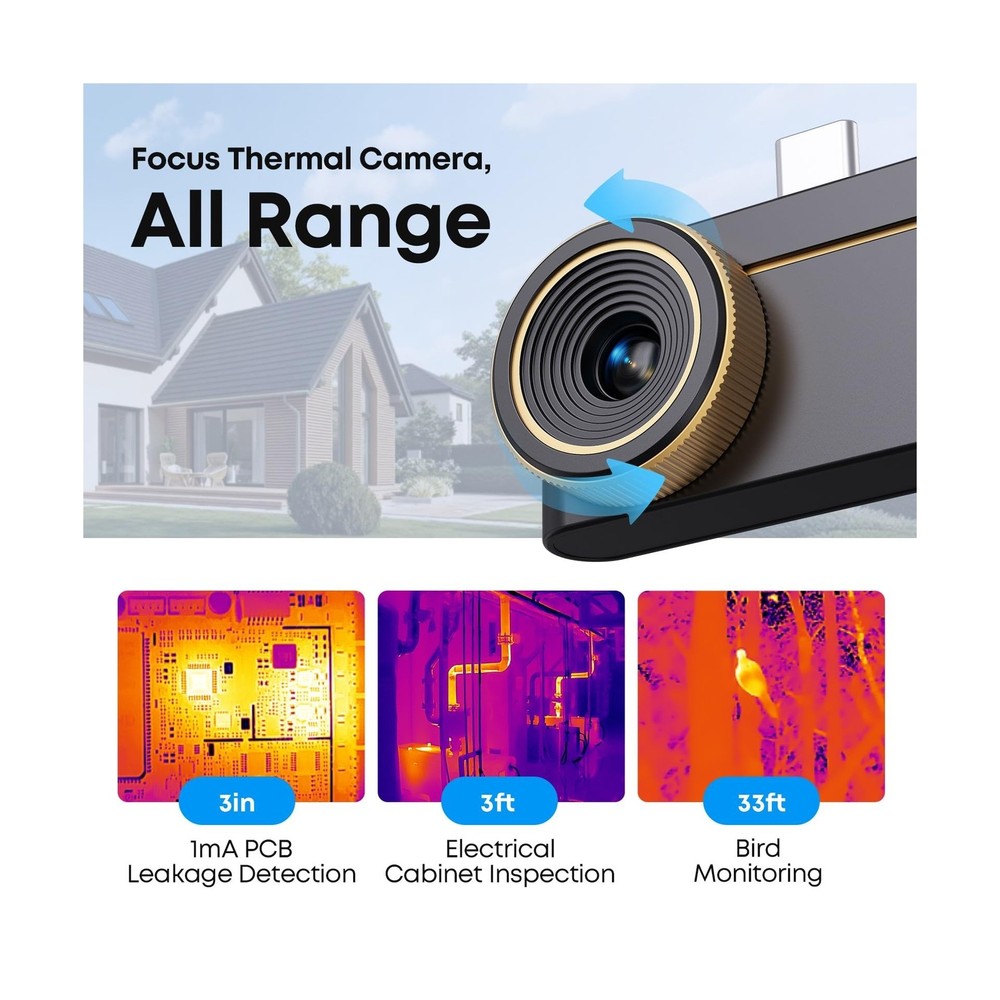 Thermal Master P3, Thermal Camera for iOS & Android, Manual Focus Infrared Ca...