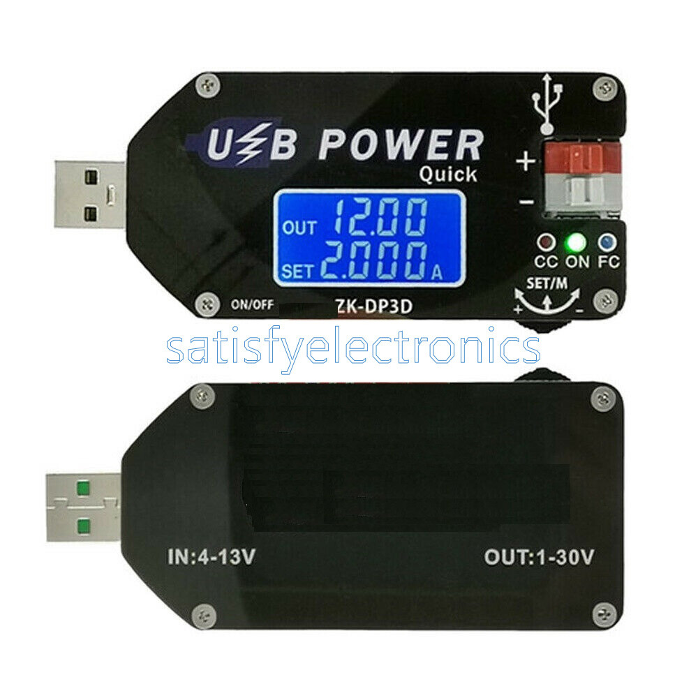 2A 15W Digital Control USB Adjustable Power Supply Module CC CV Speed Controller