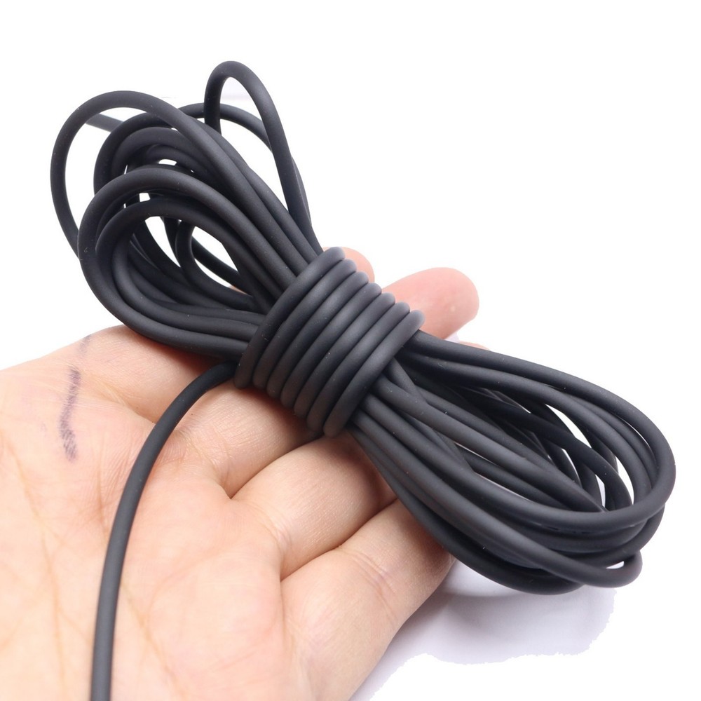5.5 Yards Black Solid Rubber 3mm Cord Thread String for Necklace Pendants