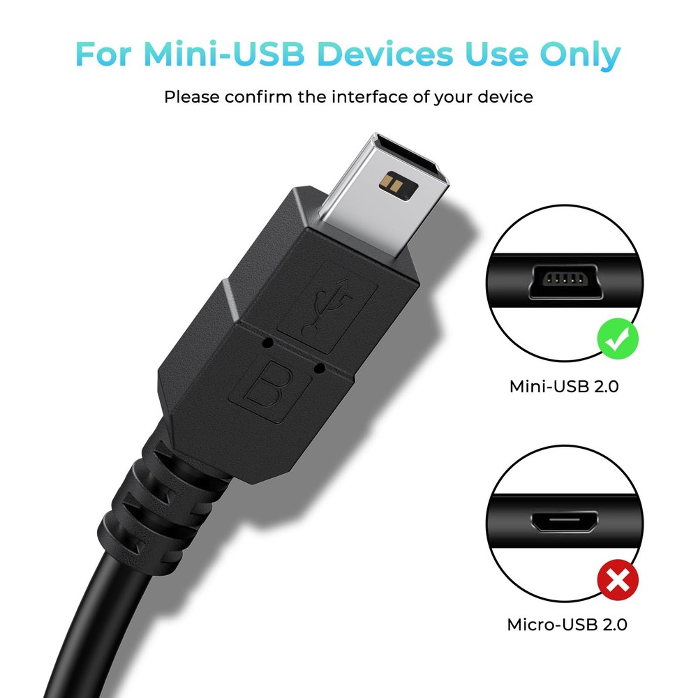 Vancle 2 Pack for PS3 Controller Charging Cable, 3.3ft Mini USB 1 centimeter