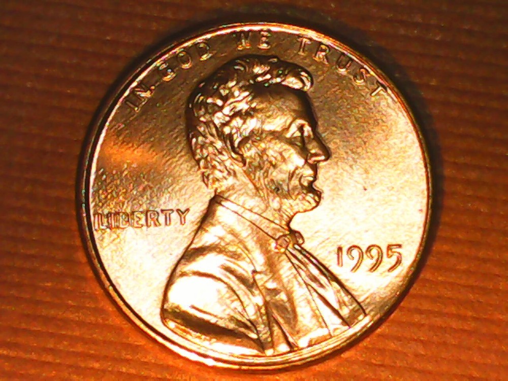 1995 Penny Reverse Die Crack & Chip