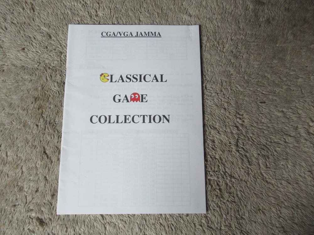 CLASSIC GAME COLLECTION    arcade video game manual