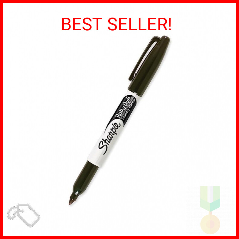 Sharpie Rub-a-Dub Permanent Marker, Fine Point, Black Ink, 1-Count