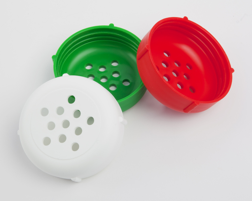 Cheese Shaker Tops-Plastic- Rust & Dent Free Forever Lids (12 Count) 241W WHITE