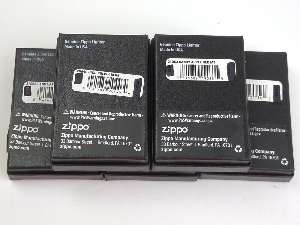 5 Empty ZIPPO Lighter Gift Boxes (Black) w/ Papers Perfect Condition 5