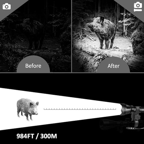 850nm IR Illuminator Flashlight for Night Vision, Adjustable Focus, Stepless Dim