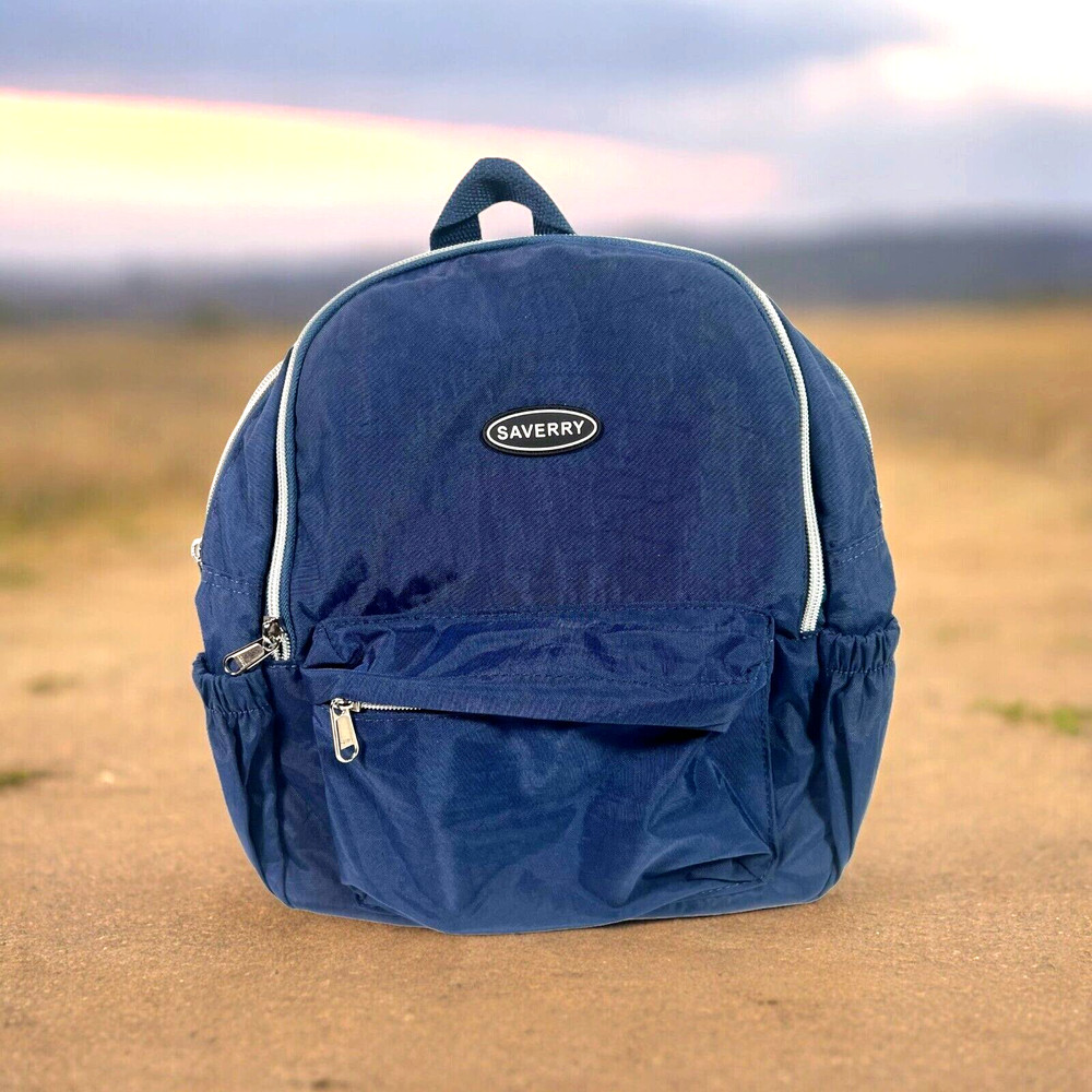 SAVERRY Lightweight Small Daypack Hiking Nylon Backpack Blue Multi Pockets