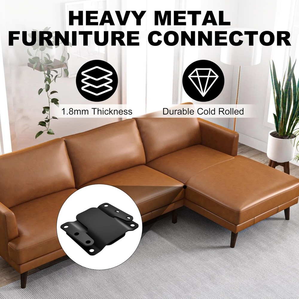 Eunenete 4 Pcs Universal Sectional Sofa 2.95" x 2.6" - 4 Pack, Black