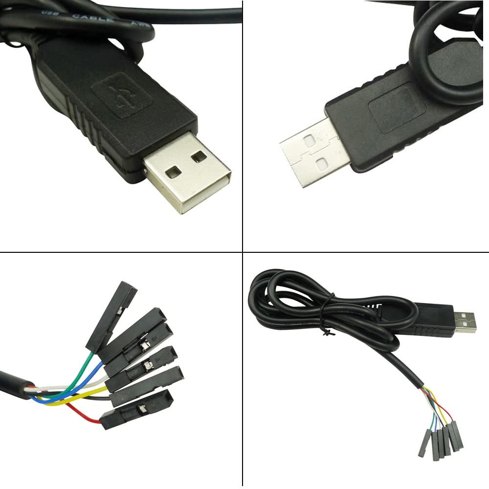 Ferwooh USB to TTL Serial Cable Adapter FTDI Chipset FT232 Black