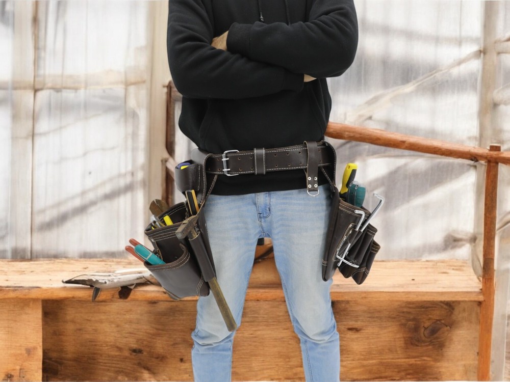 Leather Tool Belt for Construction, carpenter - Adjustable, tool belt, & comfort