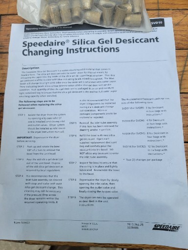Speedaire 5Vd10 Dryer,Silica Gel