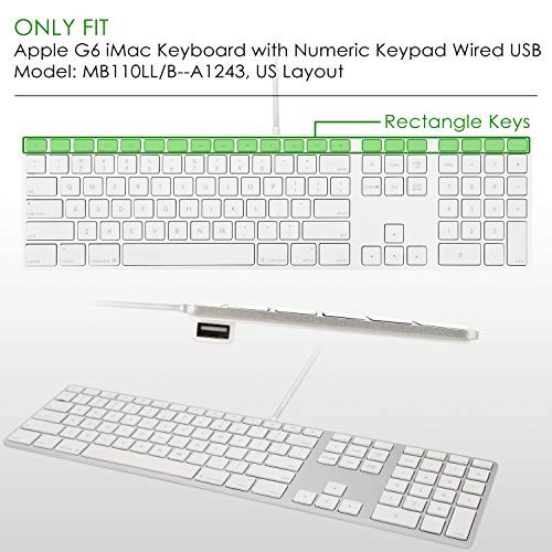 Transparent Keyboard Cover A1243: Rectangle Keys at First Line 01 Transparent