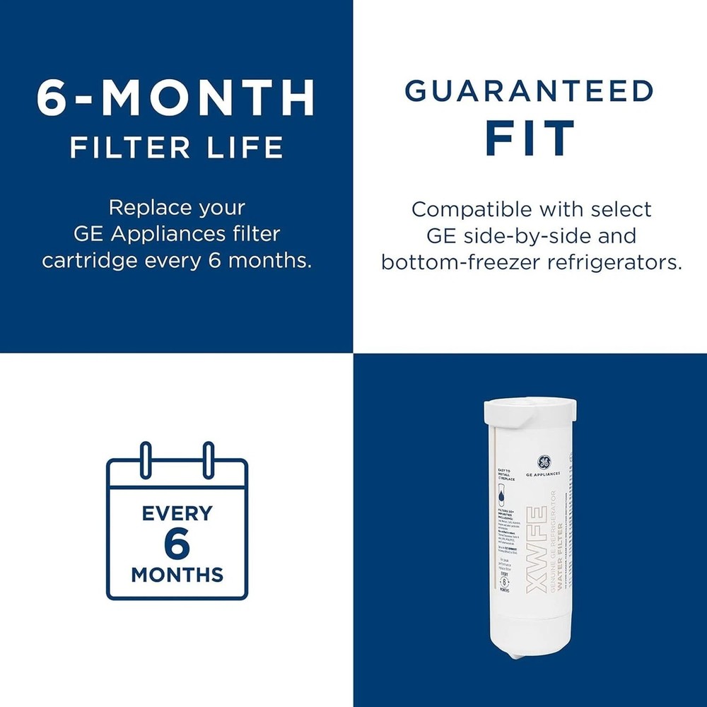 (3 Pack) Genuine GE XWFE Refrigerator Water Filter OEM Replacement XWF