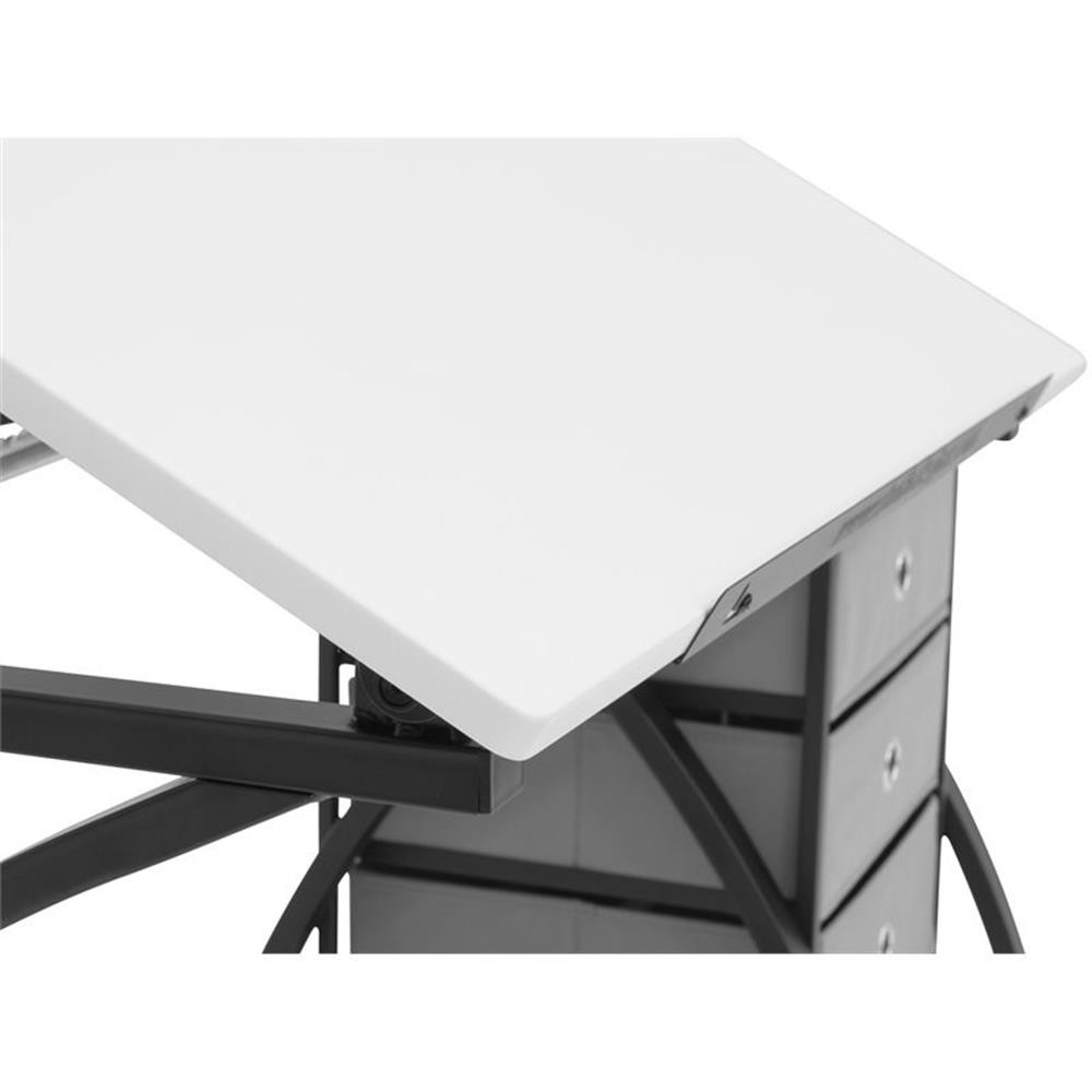Studio Designs Comet Center Plus Drawing Table with Stool in Black and White