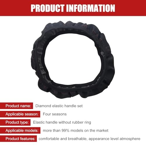 Steering Wheel Cover, Soft Microfiber Leather Double Circle No 1 PC Black & Red