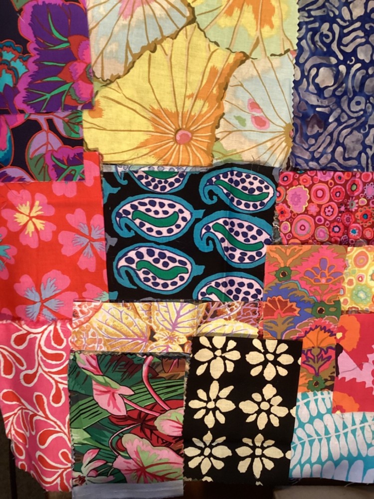 Kaffe Fassett strips, squares, & scraps