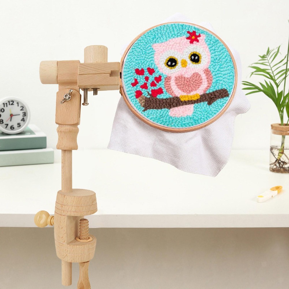 Adjustable Embroidery Hoop Stand Clamp Rotatable Table Cross Stitch Frame