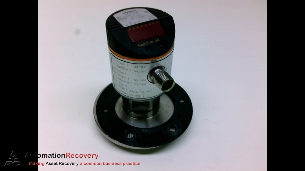 EFECTOR LR7000 WITH ATTACHED PART NUMBER MOUNTING PLATE LEVEL SENSOR, #203821