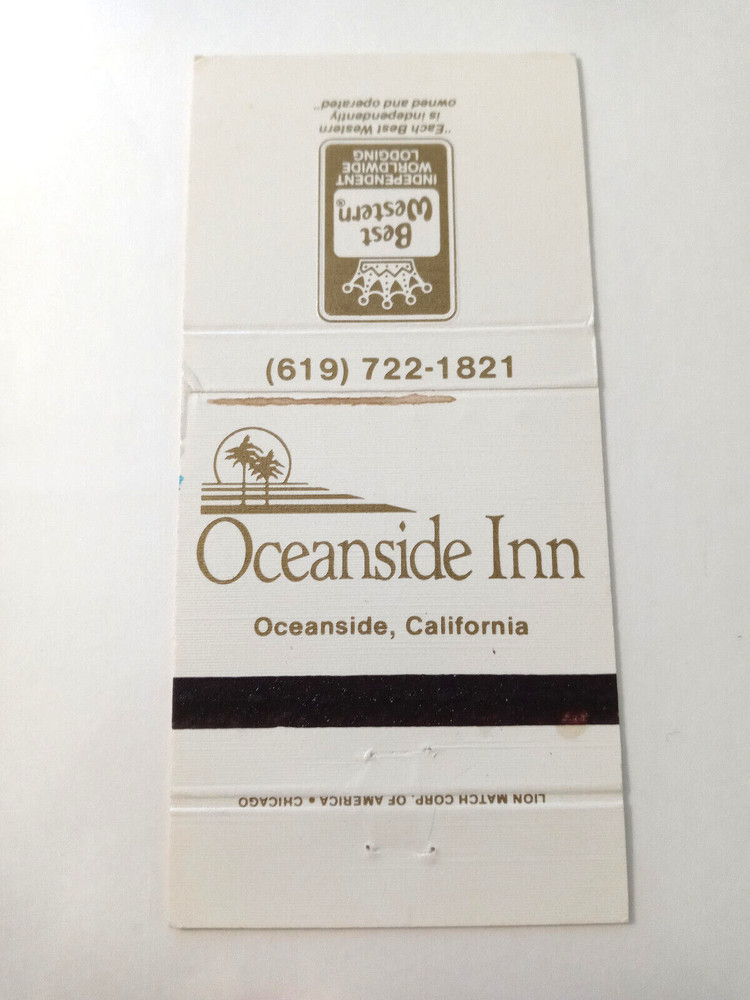 Vintage Matchbook: Oceanside Inn, Oceanside, CA