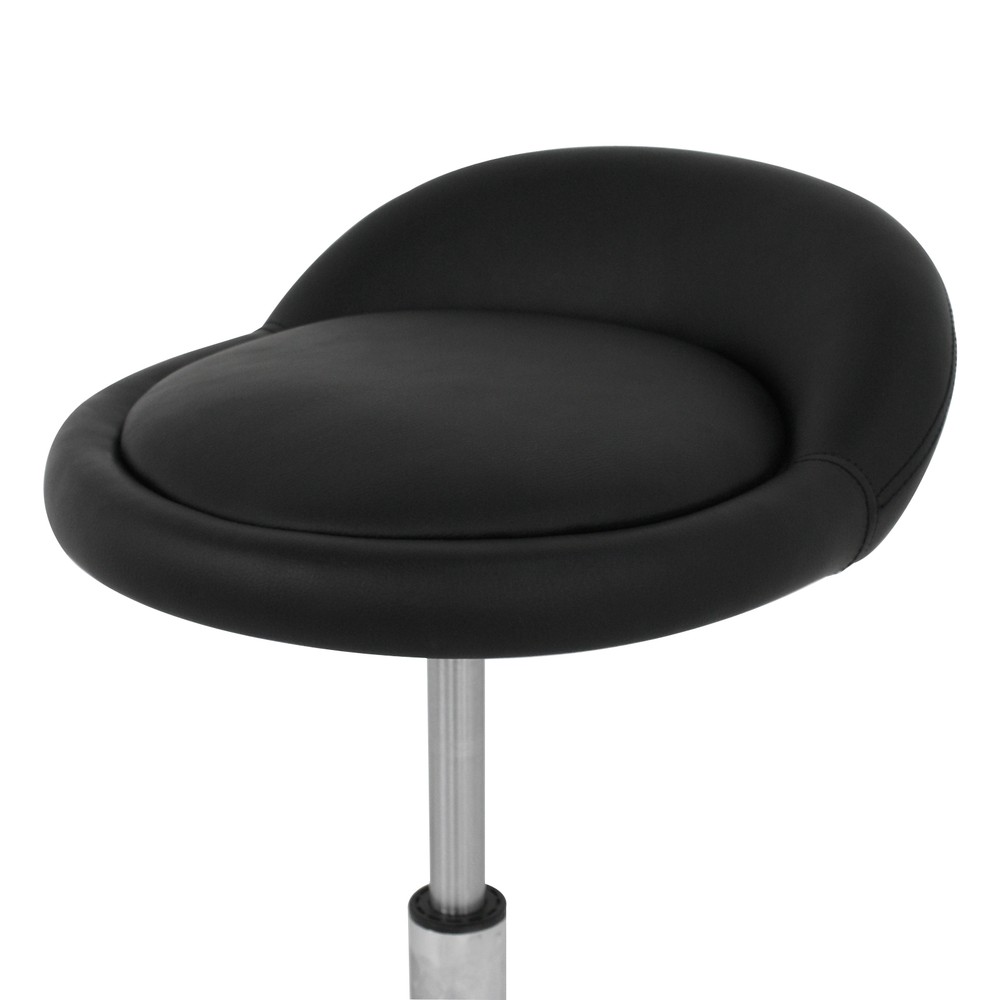 Salon Stools w/Back Rest Saddle Hydraulic Adjustable Spa Rolling Black 3Pack