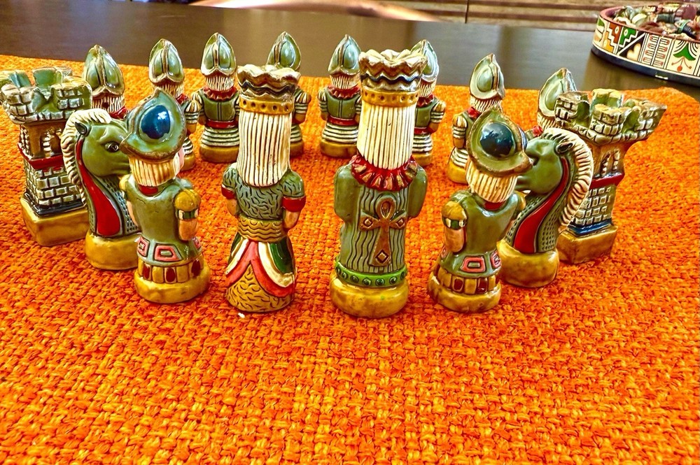 Chest Set Inca Warriors & Spaniards Hand-painted Ceramic