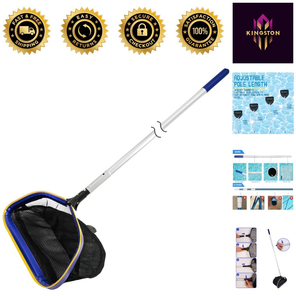 Innovative Pool Skimmer Net - 3ft-10ft Adjustable Pole and Ergonomic Grip