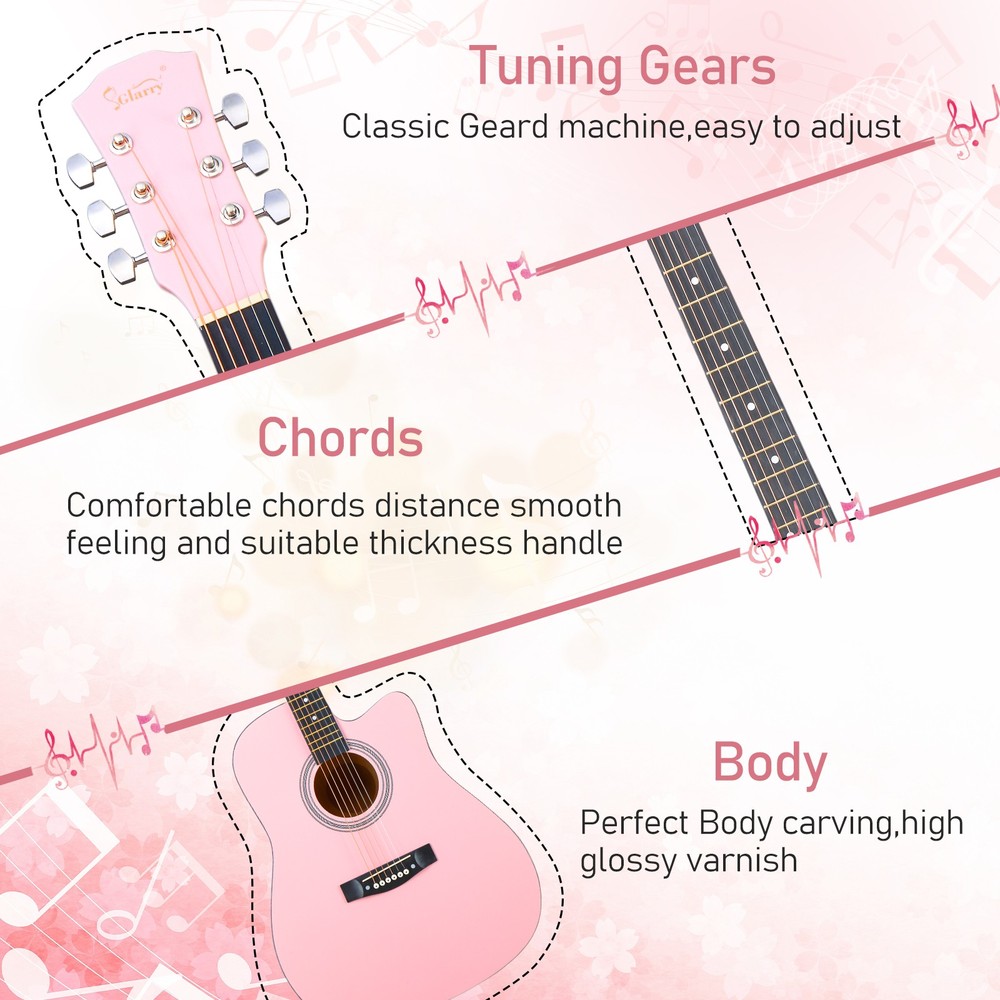 41-inch Beginner Acoustic Guitar Package - Starter Bundle Kit & Accessories