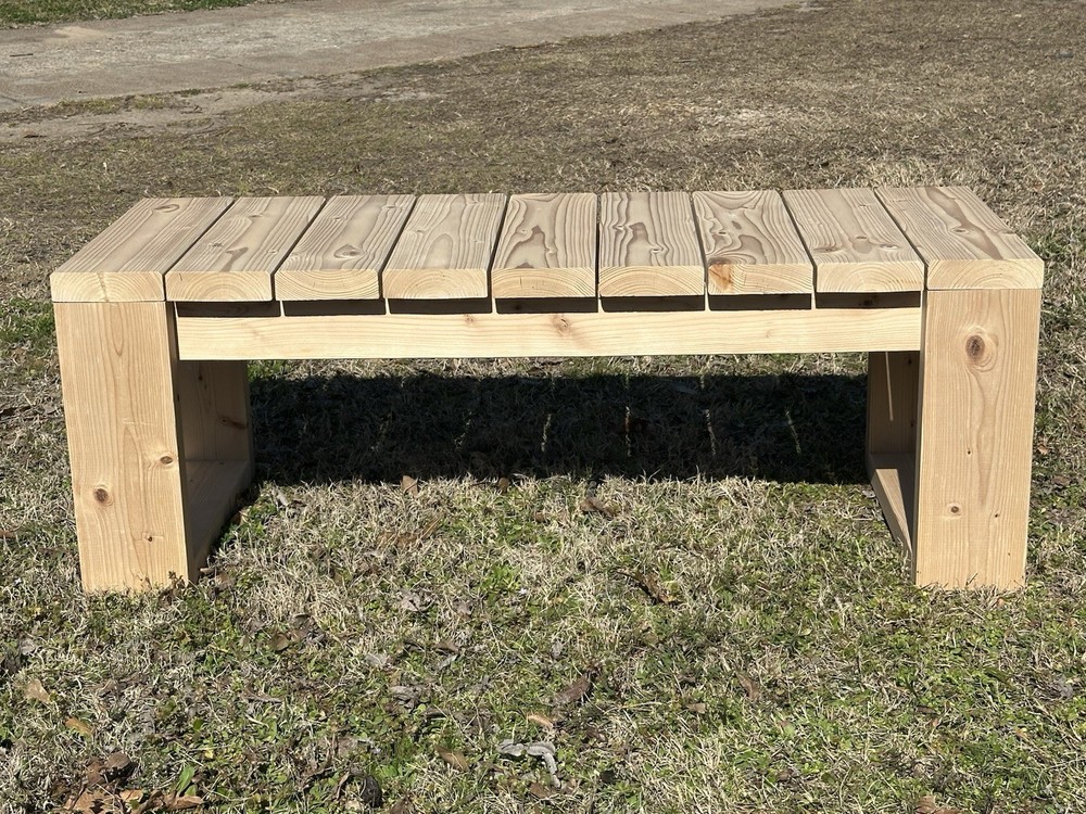 Slatted 2 X 6 Wooden Bench