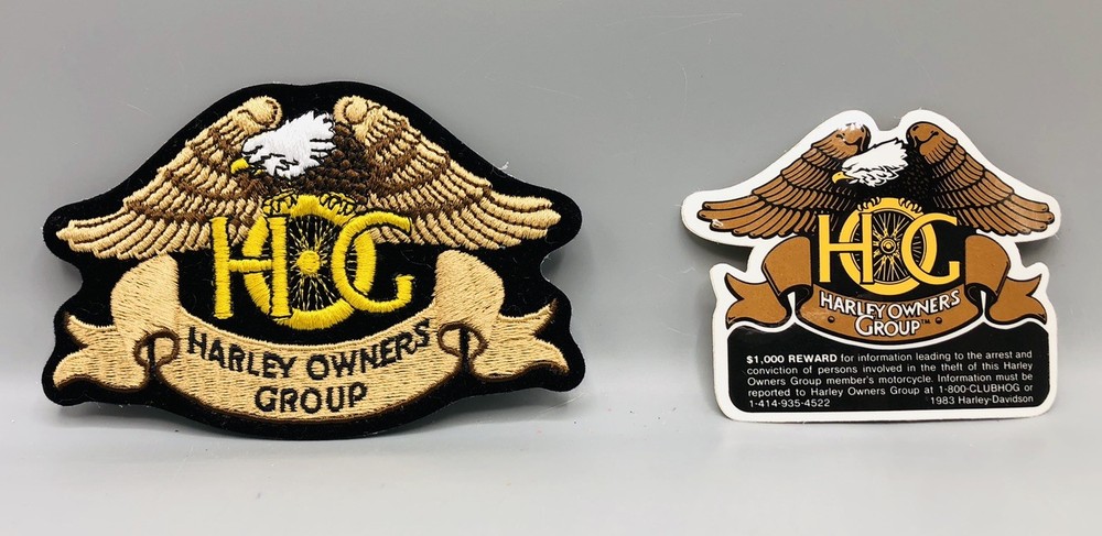 New Vintage 1983 HOG Harley Davidson Owners Group Patch and Decal