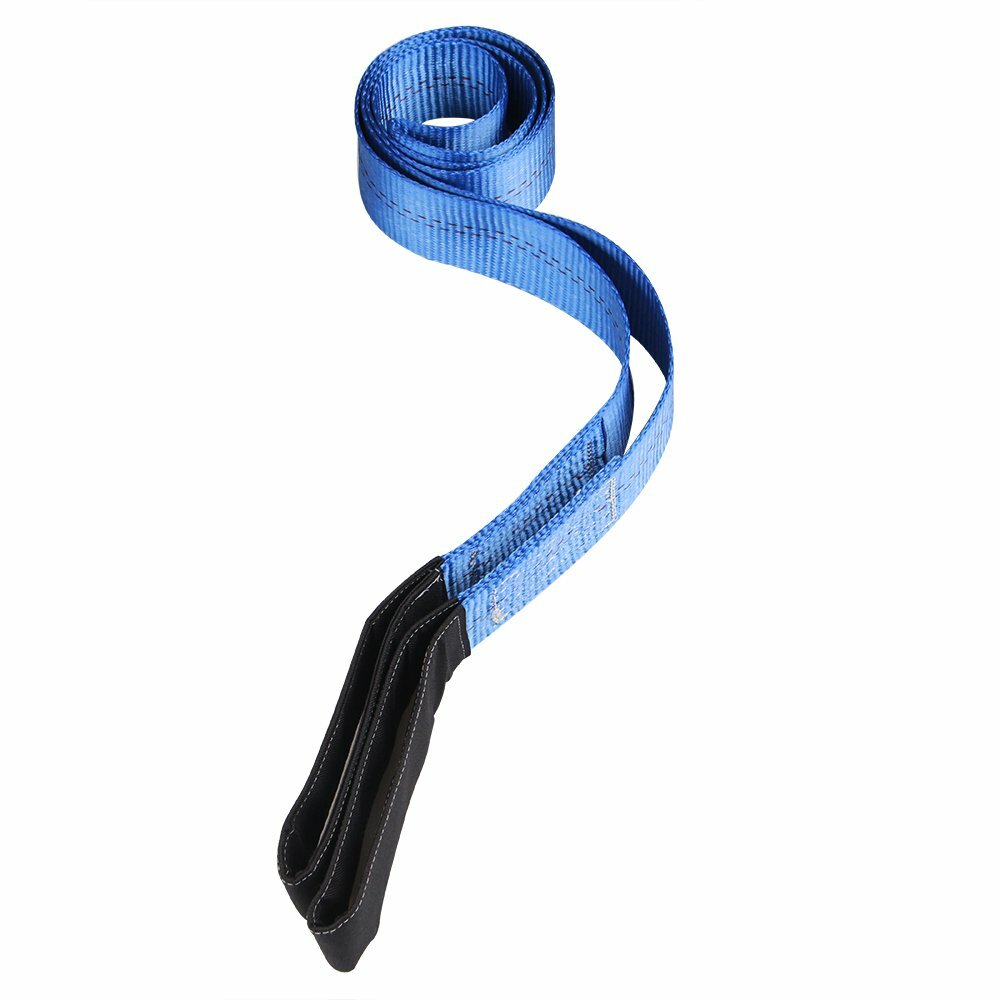 6' x 2" Blue Nylon Web Sling Lift Tow Strap Heavy Duty Polyester Web Loop Ends