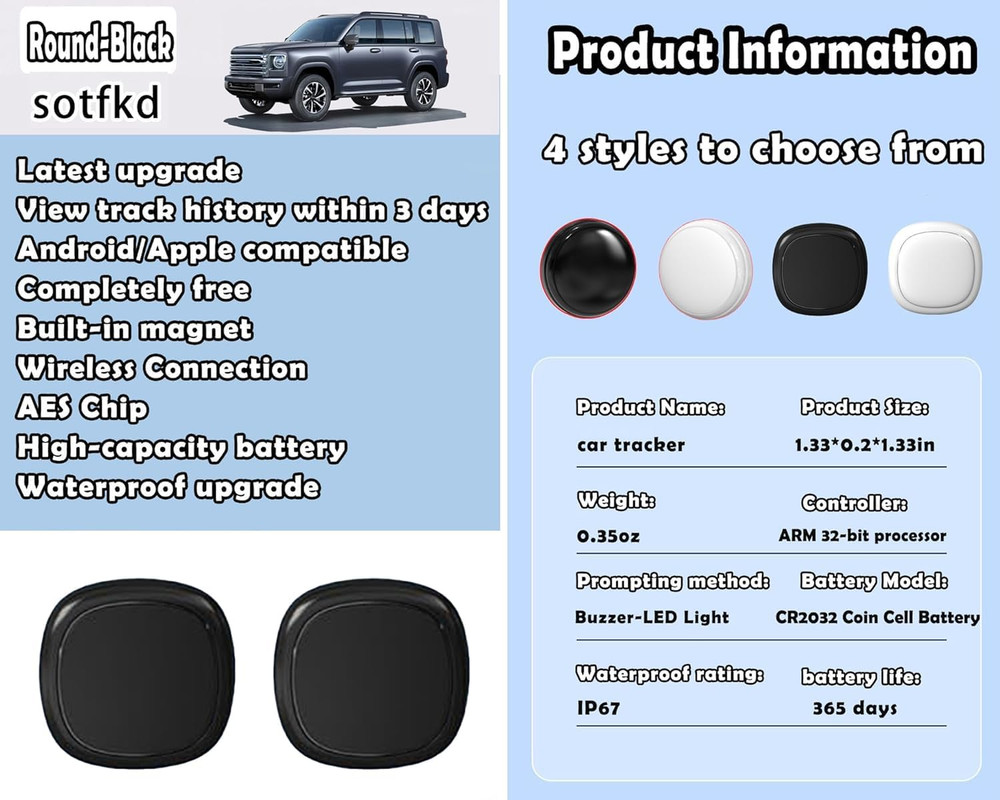 2 Pack GPS Tracker for Vehicles,Car Tracker Device Hidden,Tracker Device for Veh