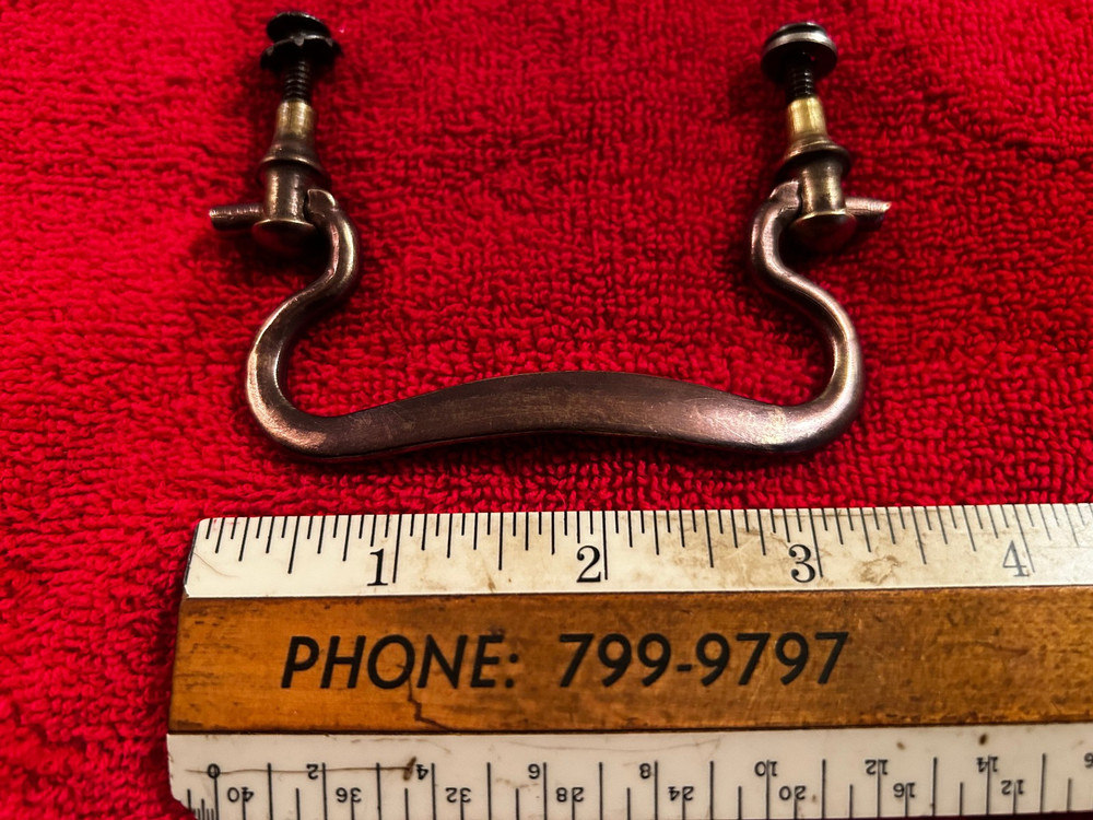 8 Cast Brass Drop Bail Drawer Pulls, 3" Mount, Free S/H